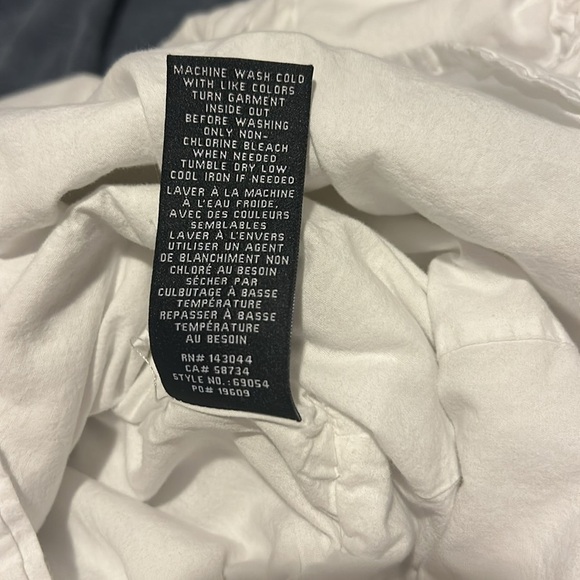 7 For All Mankind White Puff Sleeve Babydoll Mini Tie Back Dress Large - Picture 10 of 10